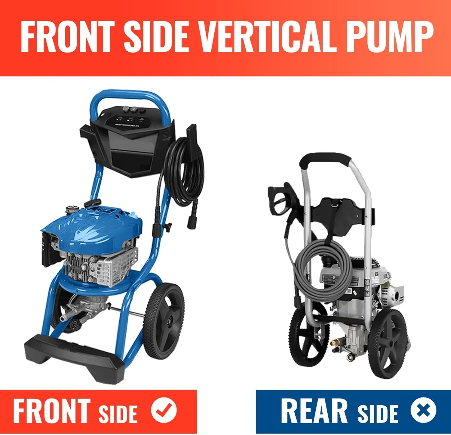 YAMATIC 7/8" Shaft Vertical Pressure Washer Pump, Front Inlet/Outlet 2600-3100 PSI @2.5 GPM Replacement Pump for Power, Compatible with Troybilt, AR, Craftsman