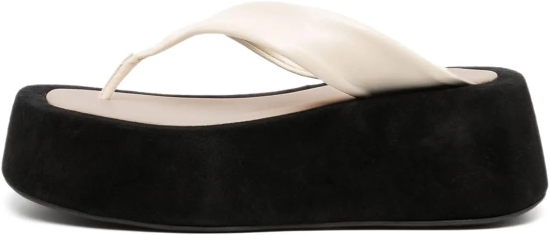 YDN Women's Comfortable Platform Open Toe Flip Flops Wedge Low Heel Slides Sandals Casual Daily Shopping Shoes Size 4-16 US