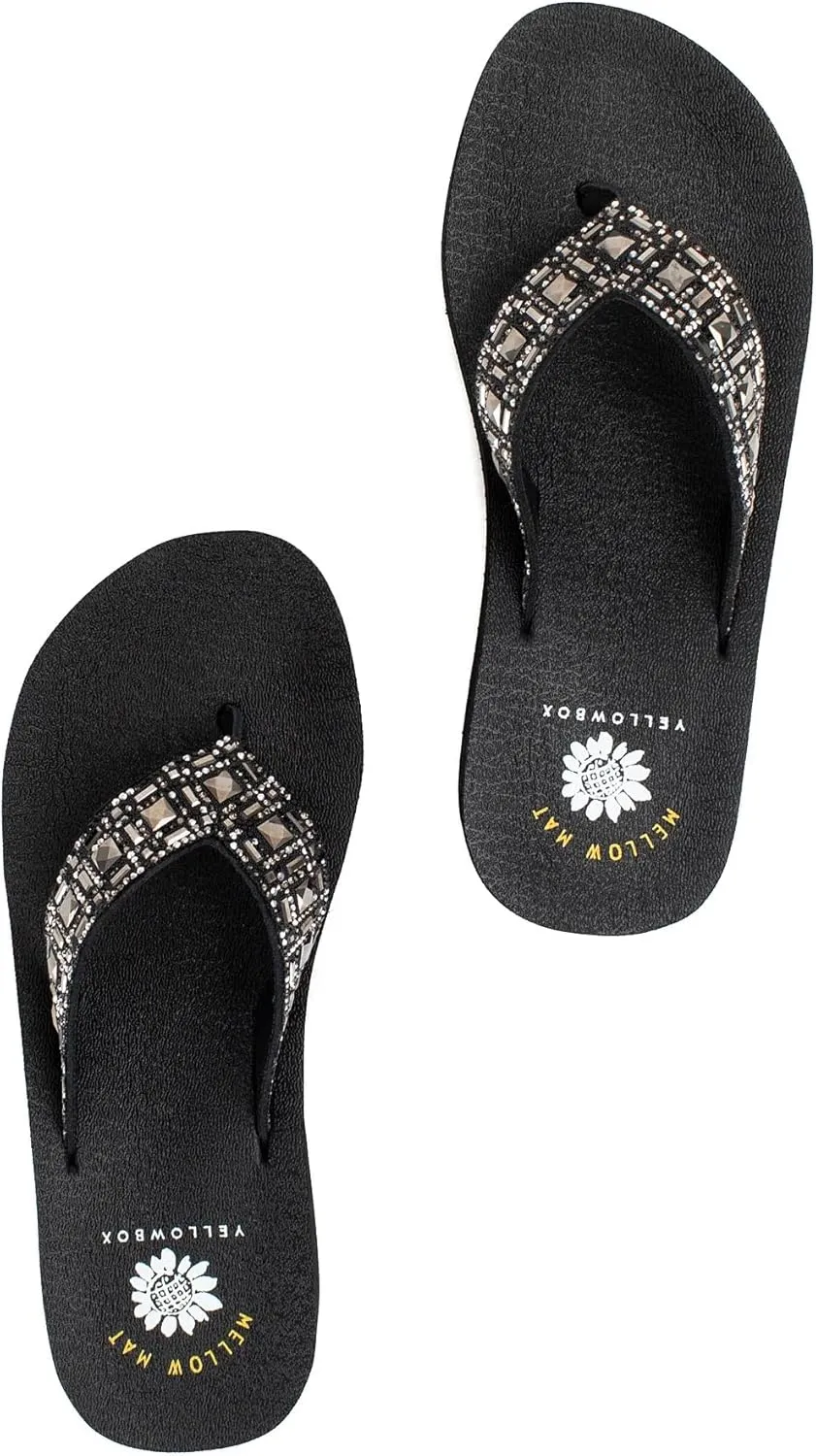Yellow Box Women's Pria Flatform Sandal, Wedge Flip-Flop, Round Toe, MellowMat Collection