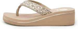 Yellow Box Women's Savira Wedge Sandal, Round Toe, 2 Inch Heel, 0.75 Inch Platform, Comfortable Flip-Flop