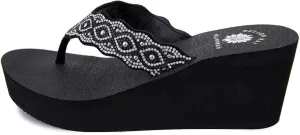 Yellow Box Women's Winny Wedge Sandal, Round Toe, Medium-High 2.75 Inch Heel, 1 Inch Platform Comfortable Flip-Flop