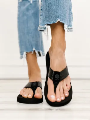 Yellowbox Flax Flip Flop in Black