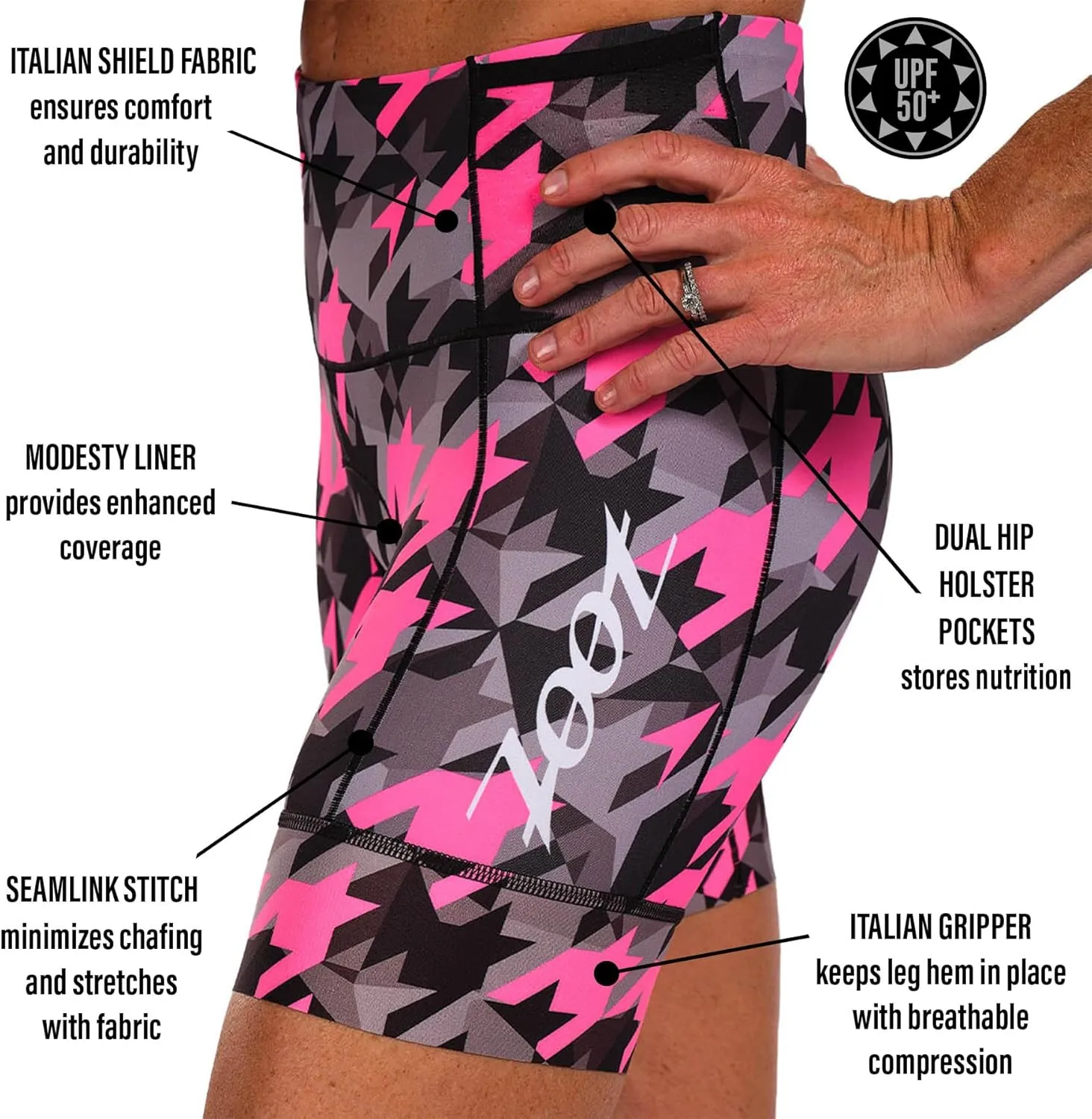 Zoot Women’s LTD 6-Inch Triathlon Shorts, Endurance Cycle Padded Shorts for Swim, Bike, Run with Quick Drying UPF 50  Fabric