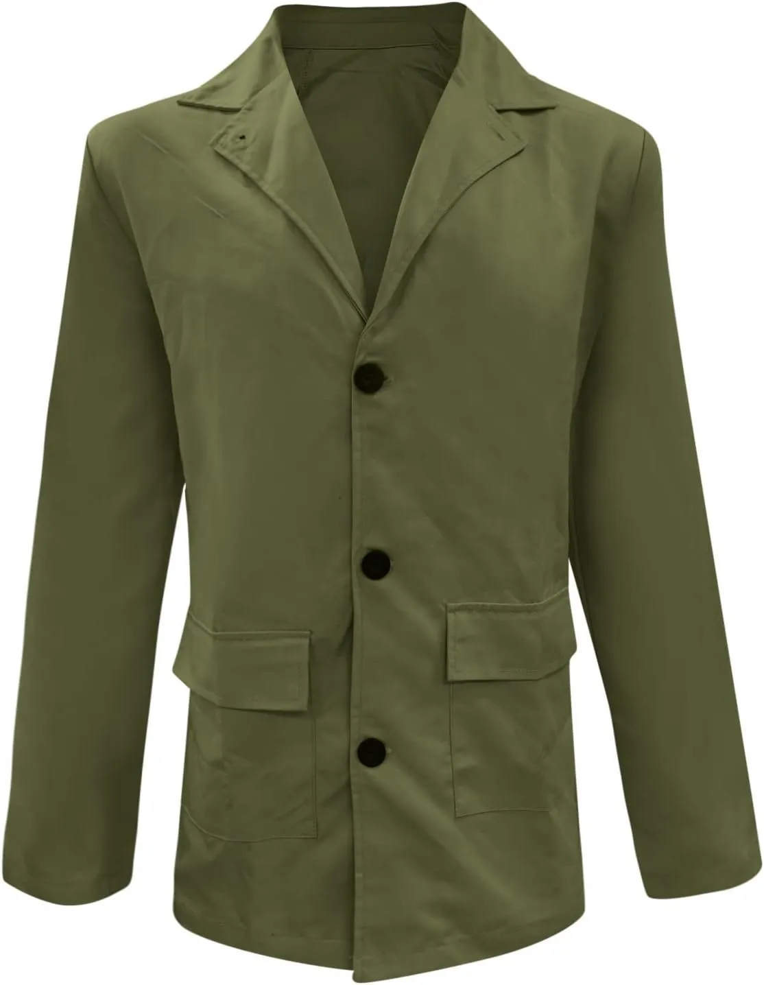ZYXTIM Men's Lightweight Casual Cropped Canvas Windproof Jacket Coat Loose Fit Button Down Lapel Solid Cardigan Coat