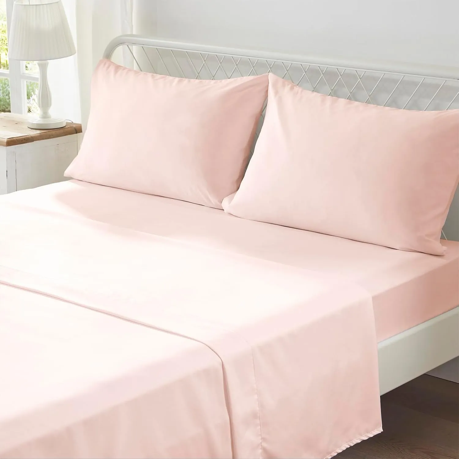 Zzlpp Full Comforter Set 7 Pieces, Pink Tufted Bed in a Bag with Comforter and Sheets, All Season Boho Bedding Sets with 1 Comforter, 2 Pillow Shams, 2 Pillowcases, 1 Sheet
